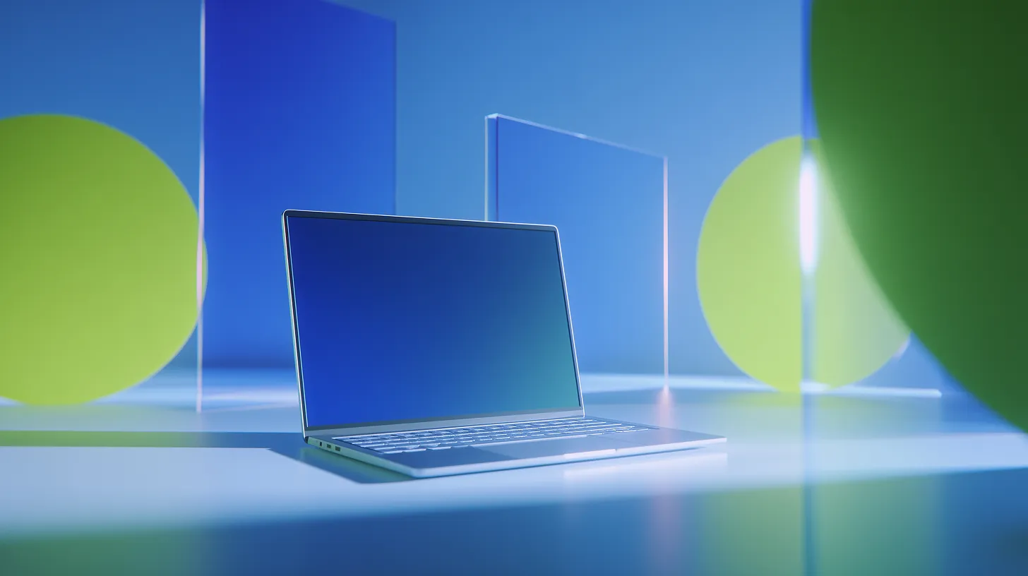 Plano producto Wiwo con laptops y paneles de marca
